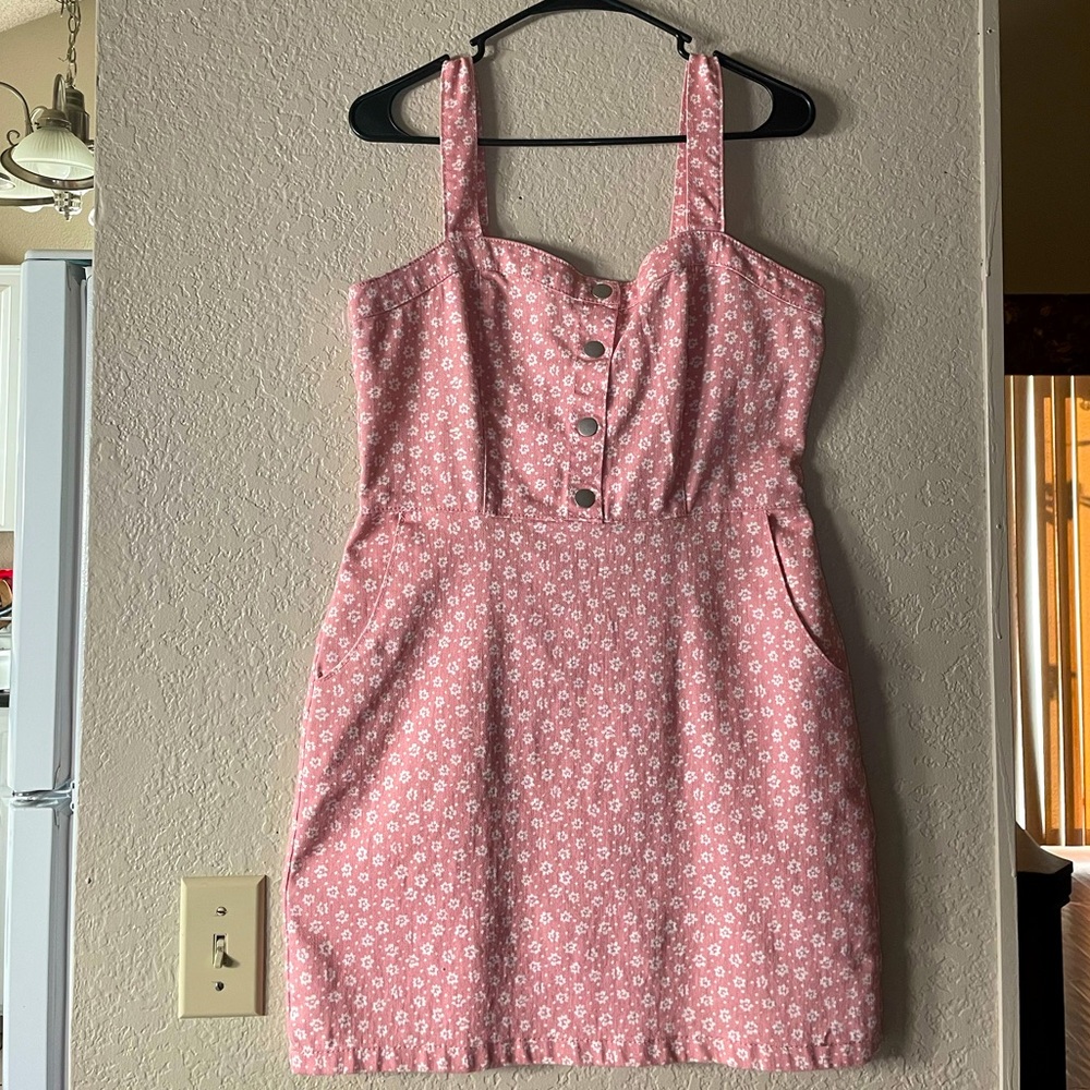 No Boundaries Floral Overall Dress